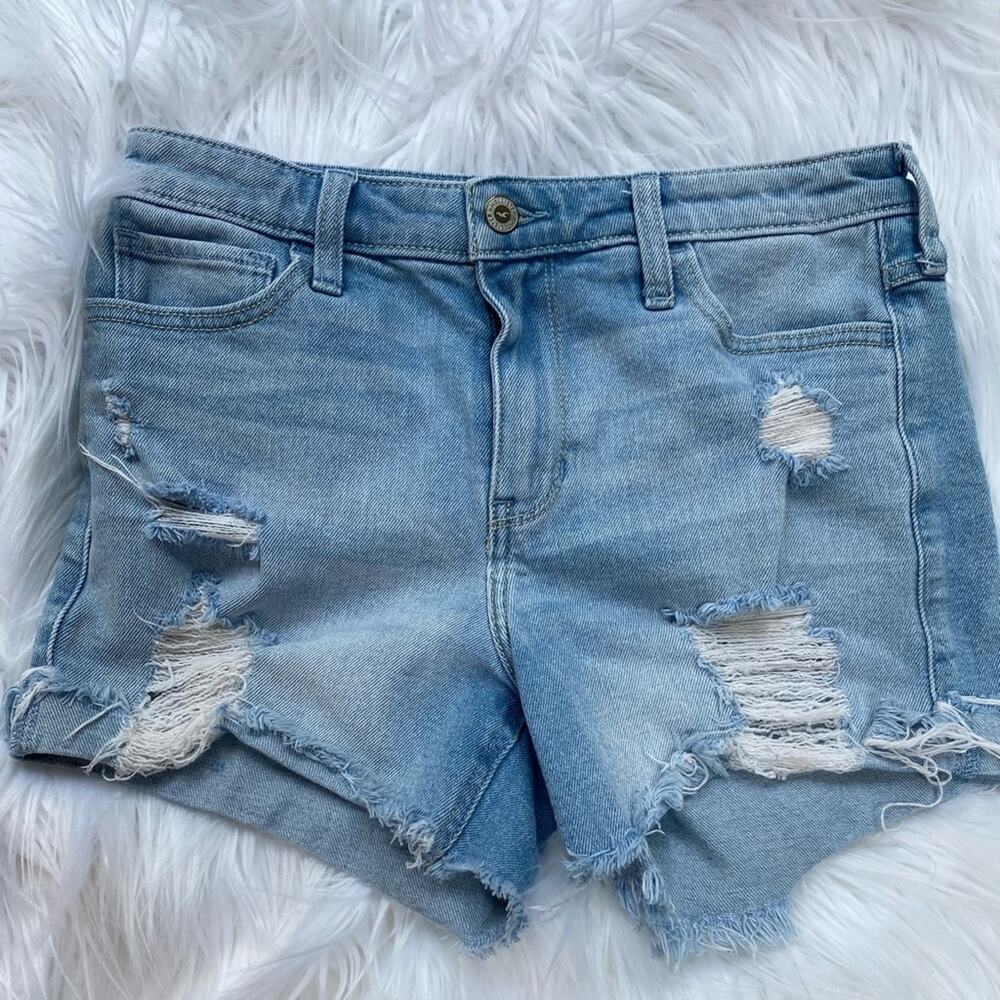 Hollister High Rise Stretch Jean Shorts  7 W 28